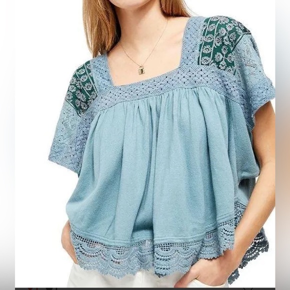 Free People Tops - NWT Free People Prairie Days butterfly boho top sz SMALL Cottagecore prairie